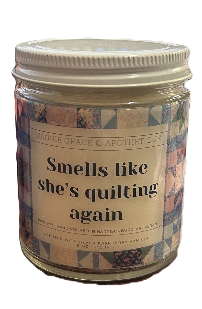 Maggie Grace Apothetique Smell Like She's Quilting Again Black Raspberry Vanilla Candle