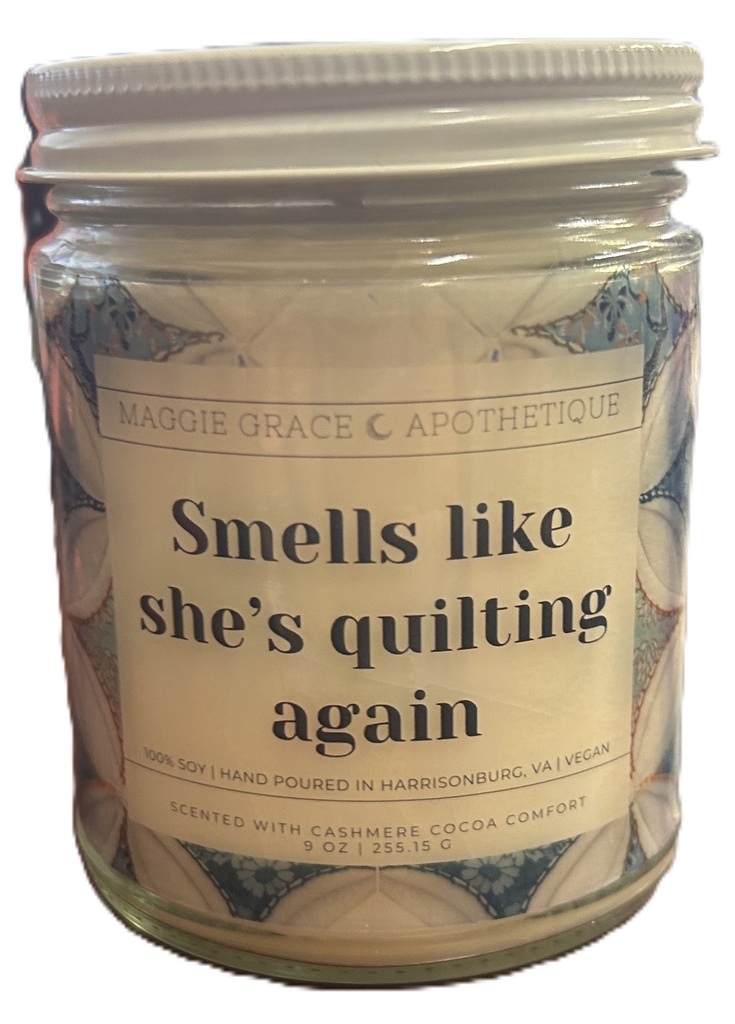Maggie Grace Apothetique Smells Like She's Quilting Again Cashmere Cocoa Comfort Candle