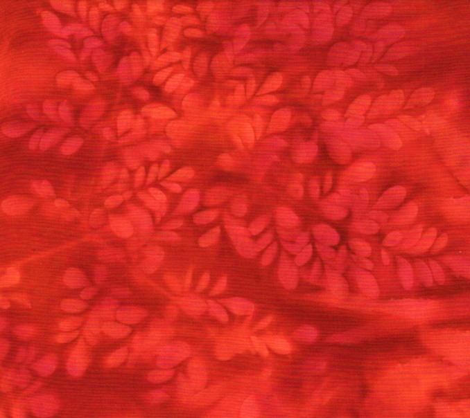 Bali Sun Print Batiks Leaves Dark Red from Batik Textiles