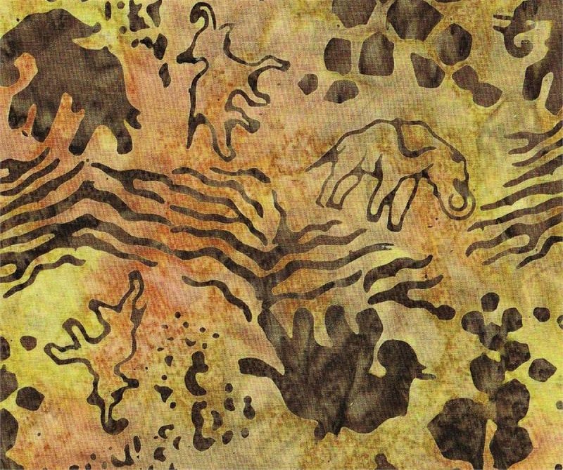 Summer Safari Batiks Elephants Brown from Batik Textiles