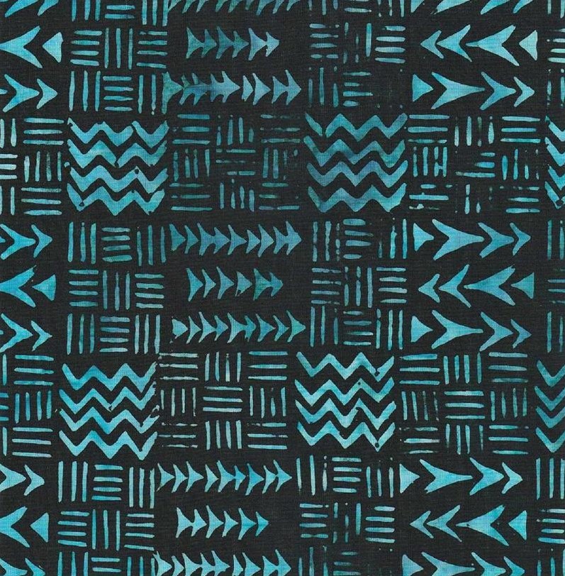 Summer Safari Batiks Geometric Shapes Black from Batik Textiles