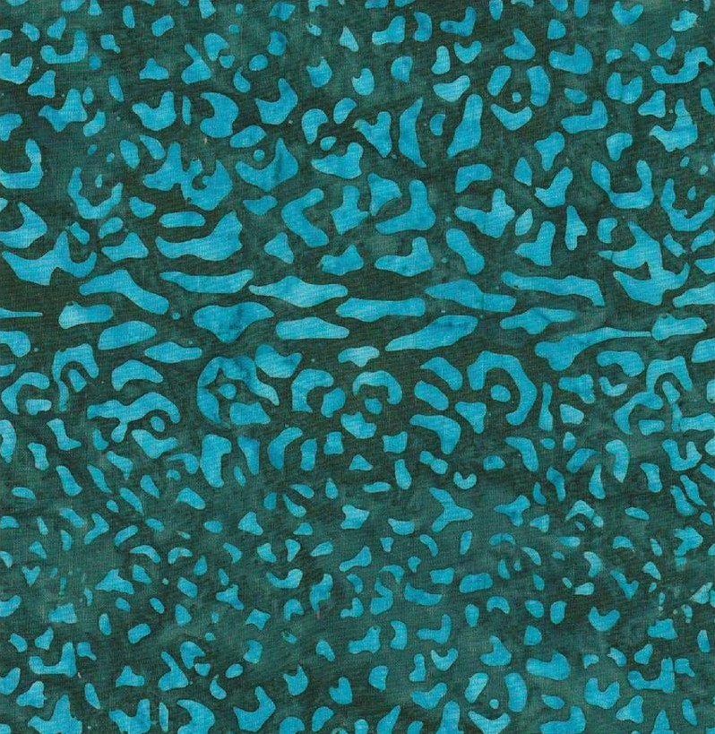 Summer Safari Batiks Leopard Spots Blue from Batik Textiles