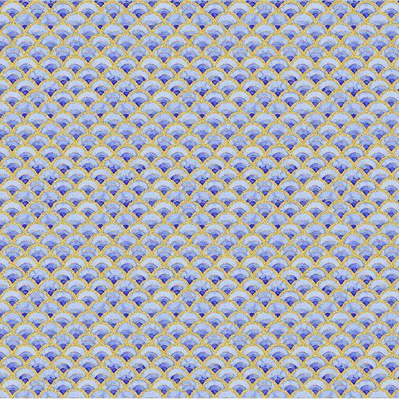 Moonlight Asian Scallop Metallic Blue from Timeless Treasures