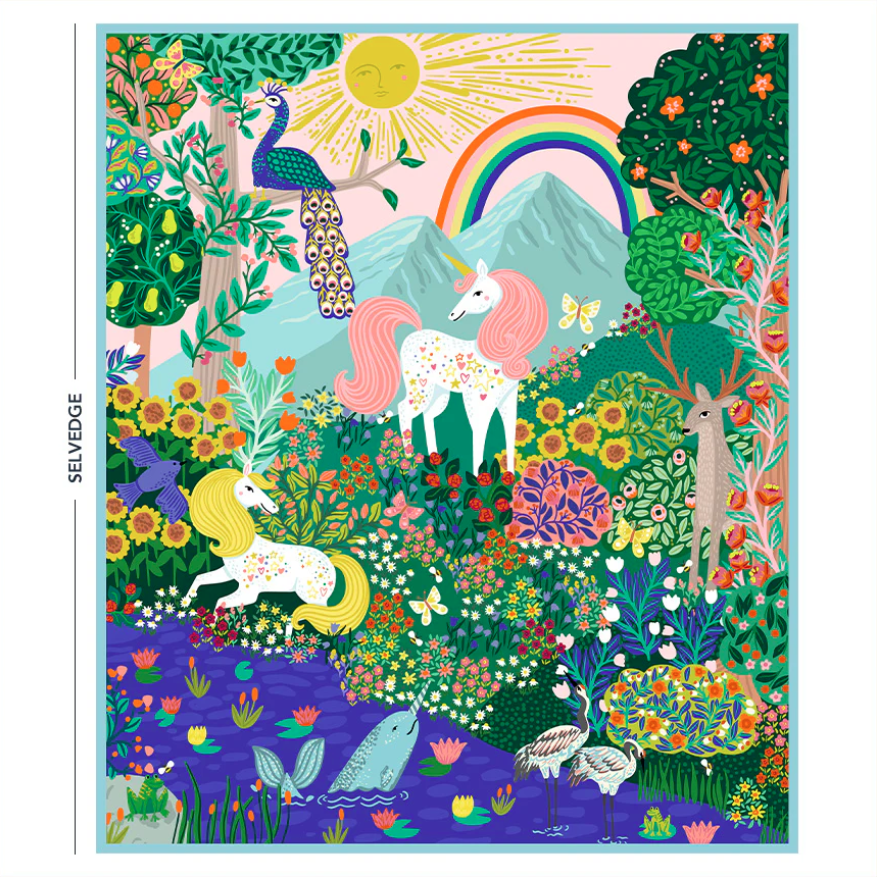 Rainbow Vale Mystical Meadow Panel Multi from Windham Fabrics