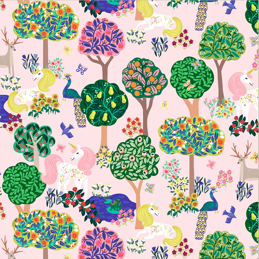 Rainbow Vale Enchanted Woods Pale Pink from Windham Fabrics