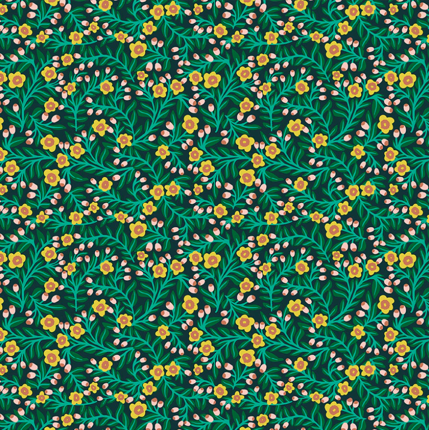 Rainbow Vale Blooming Vines Forest from Windham Fabrics