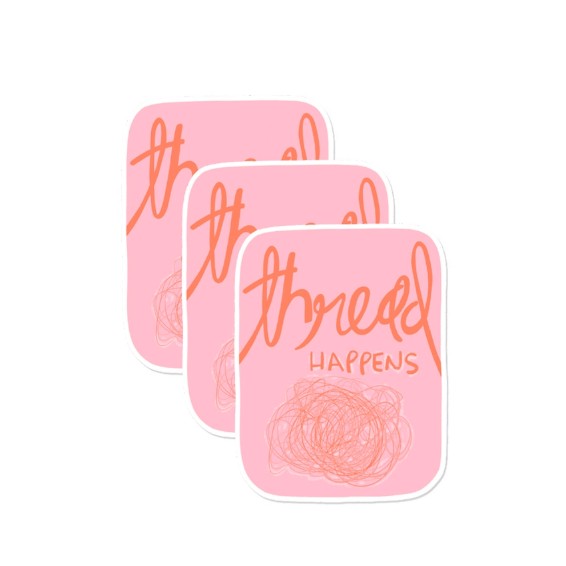 Thread Happens Vinyl Sticker from Kati Cupcake