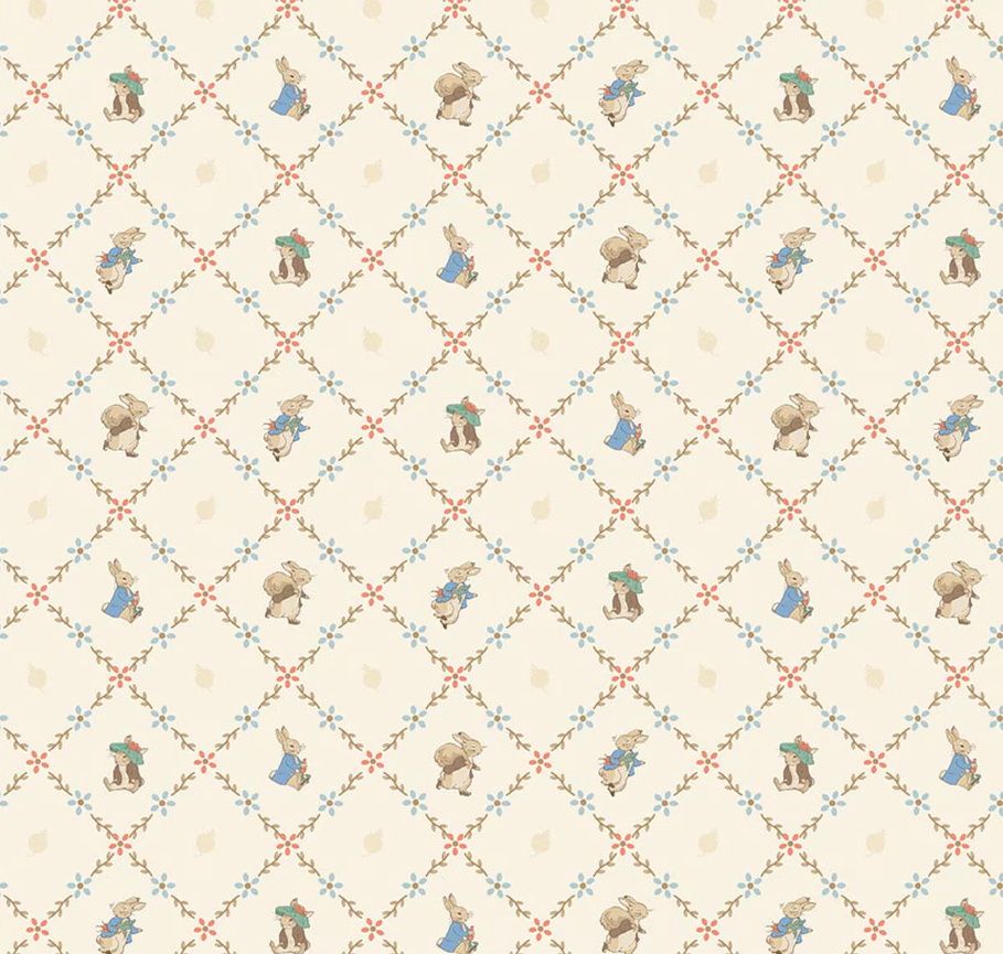 Peter Rabbit and Benjamin Bunny Lattice Cream from Riley Blake