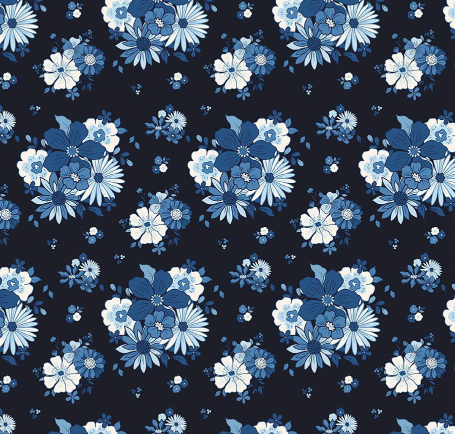 Blue Blooms and Threads Main Navy from Riley Blake