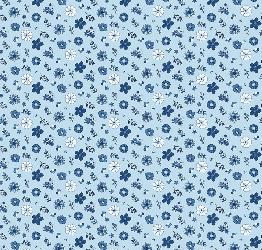 Blue Blooms and Threads Floral Blue from Riley Blake