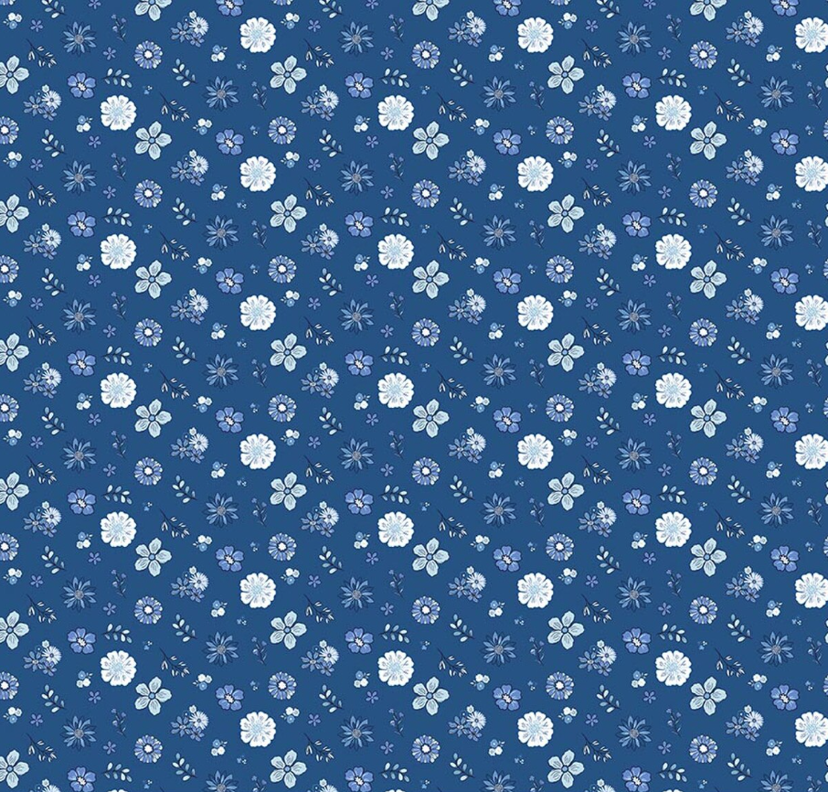 Blue Blooms and Threads Floral Denim from Riley Blake