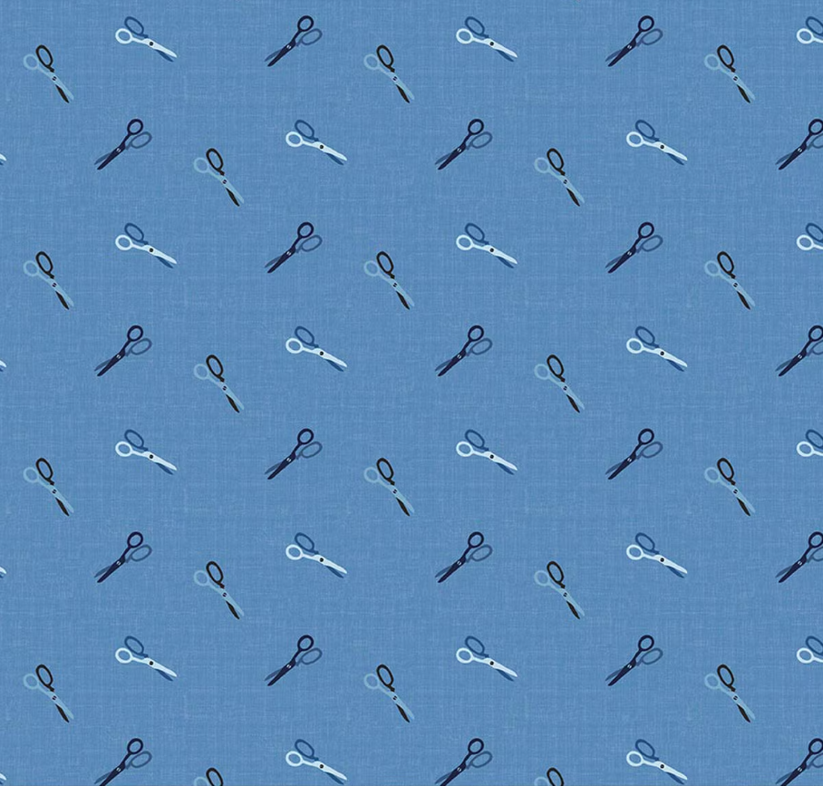 Blue Blooms and Threads Scissors Blue from Riley Blake