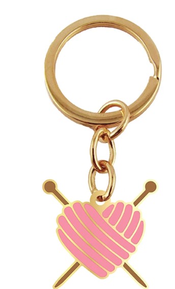 Knitting Heart Keyring