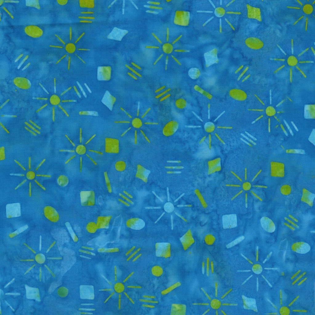 Garden Gate Sparkles Teal Surf from Island Batik