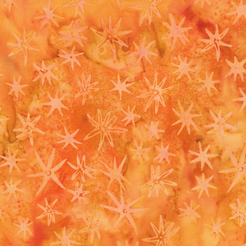 Starry Seas Sea Stars Orange Cheddar from Island Batik