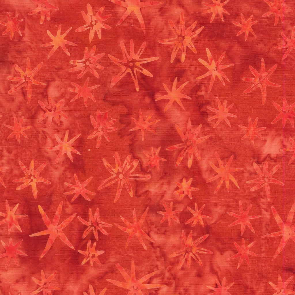 Starry Seas Sea Stars Orange Flame from Island Batik