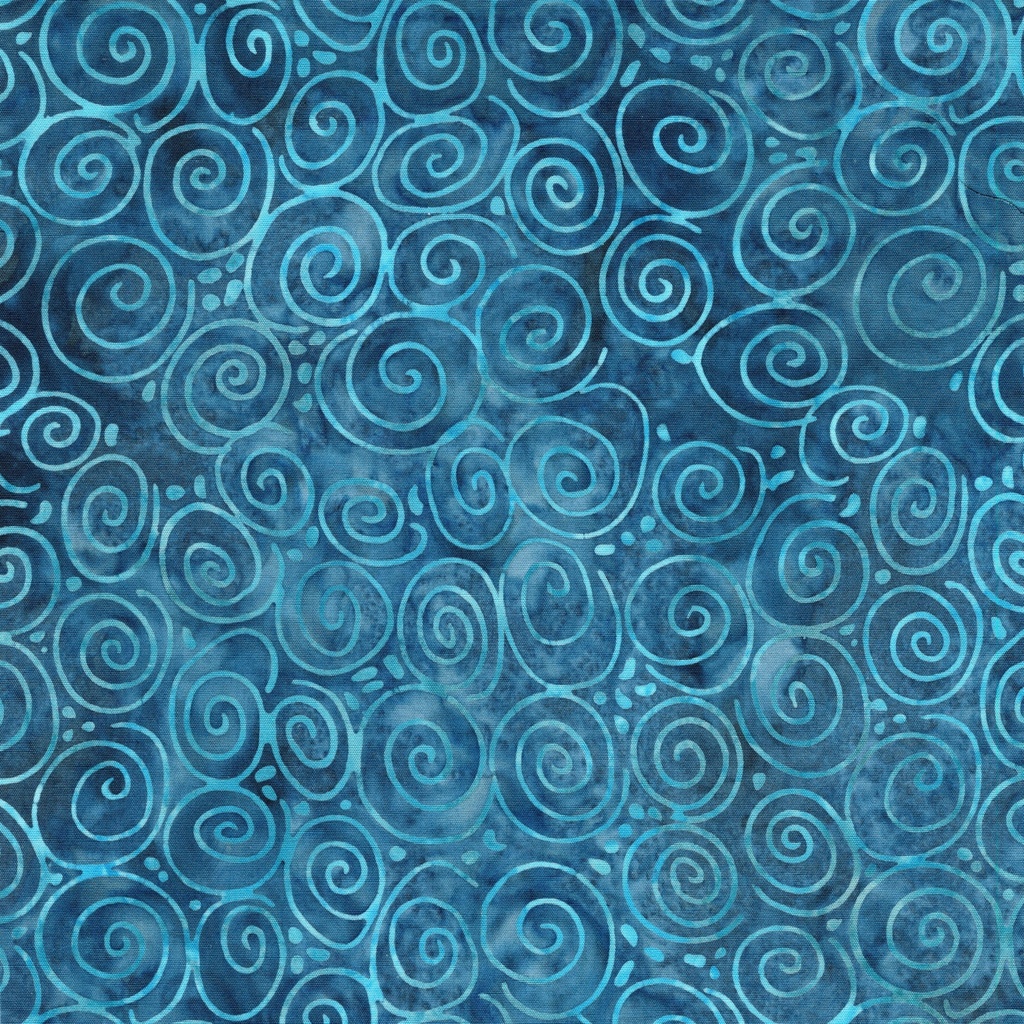 Starry Seas Spiral Teal from Island Batik
