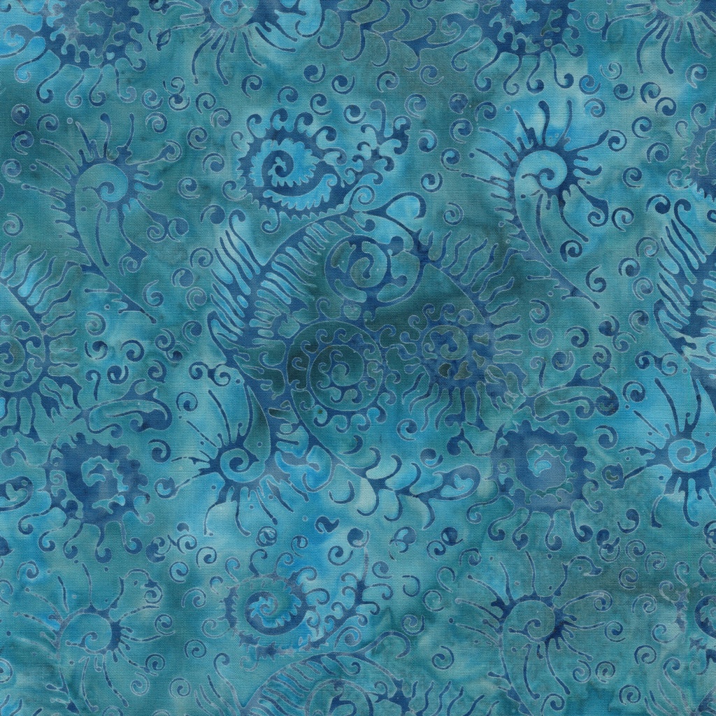 Starry Seas Sea Weed Teal Malibu from Island Batik