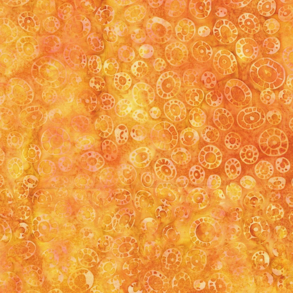 Starry Seas Amoebic Shapes Orange Cheddar from Island Batik