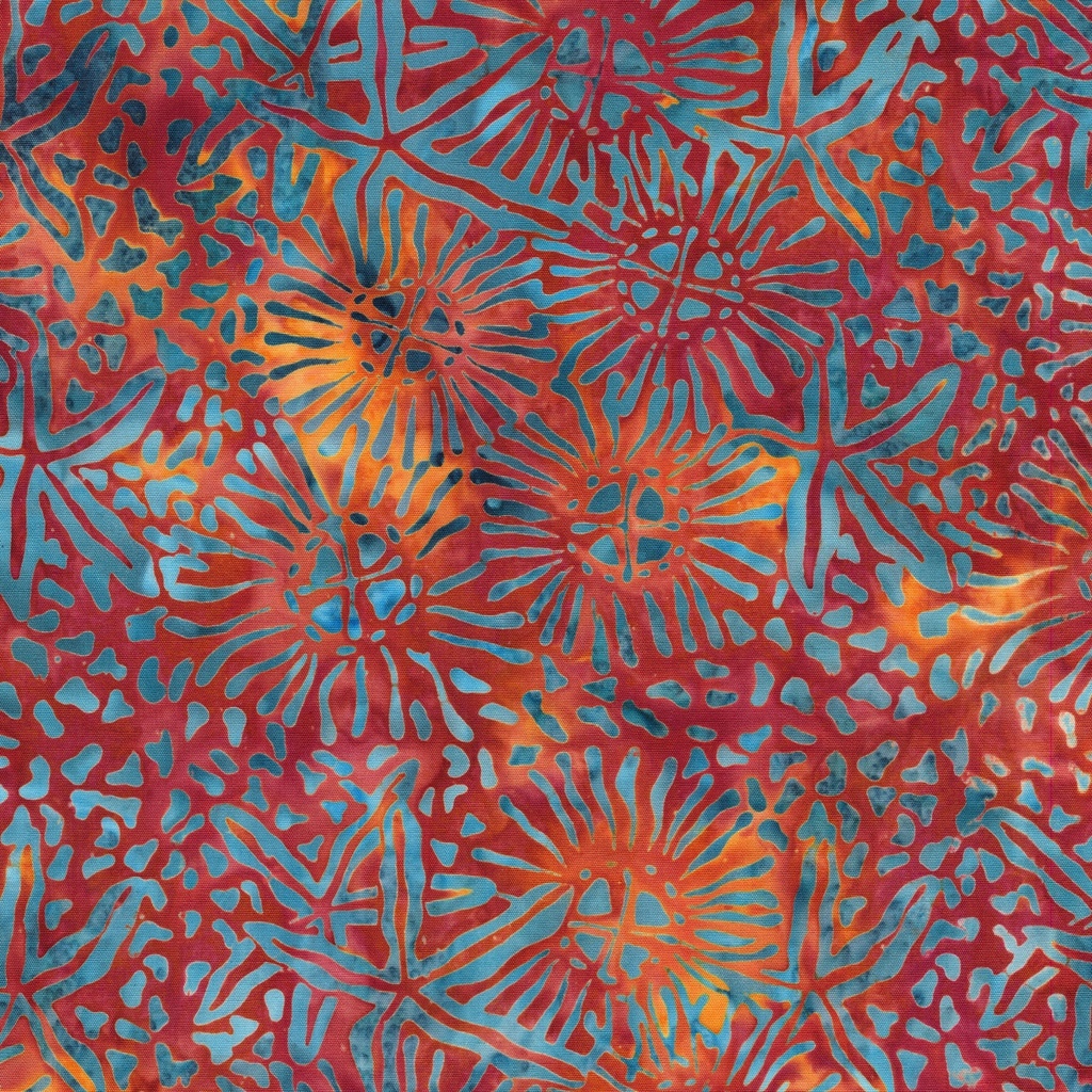 Starry Seas Starfish Marine Orange Cheddar from Island Batik