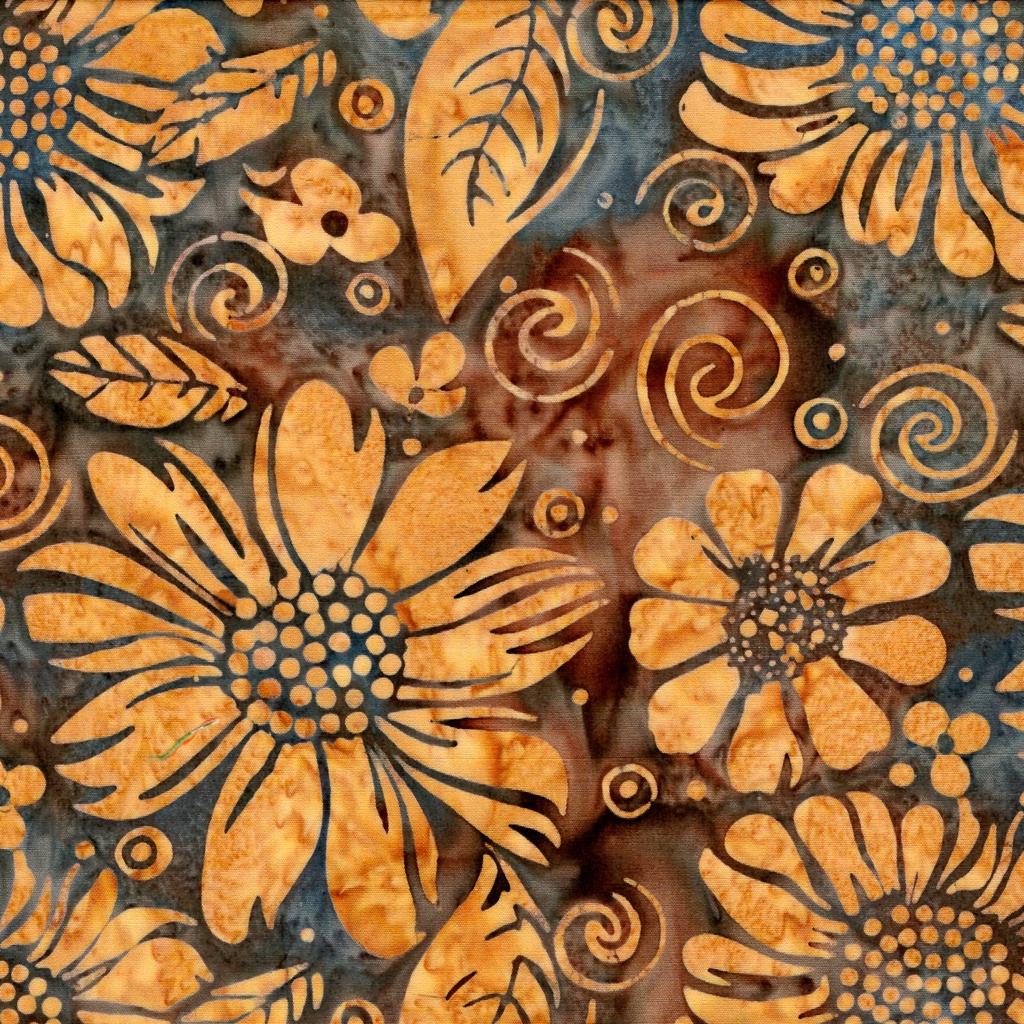 Bloom Grove Large Floral Brown Coffee from Island Batik