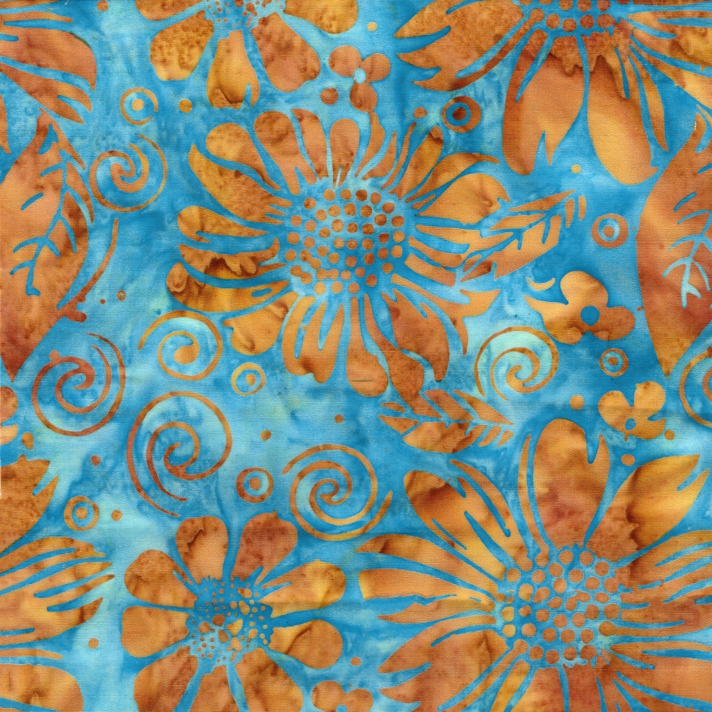 Bloom Grove Large Floral Teal Mermaid from Island Batik