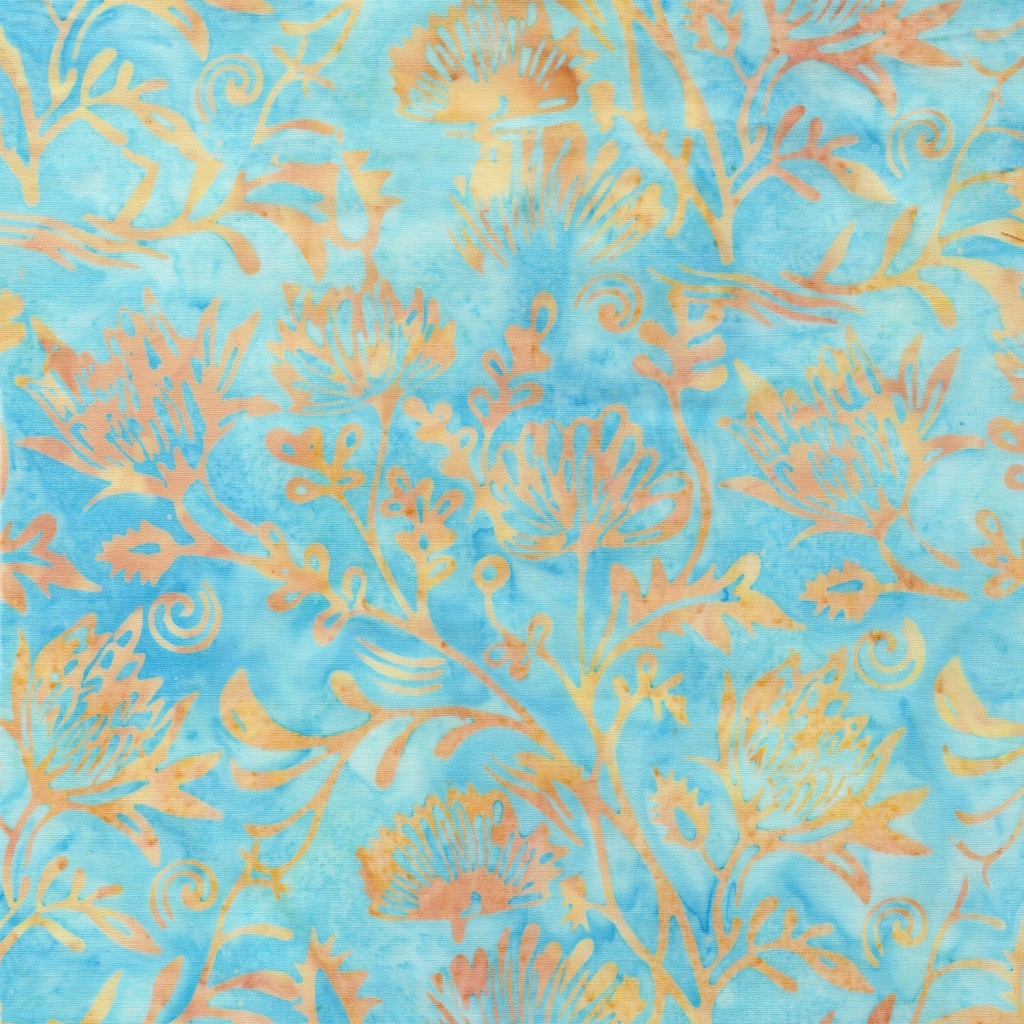 Bloom Grove Large Floral Scene Teal Aqua from Island Batik
