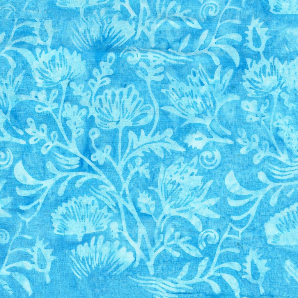 Bloom Grove Floral Scene Teal Sea Glass from Island Batik