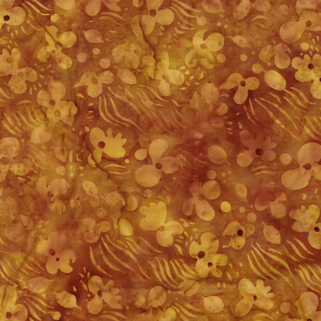 Bloom Grove  Floral Drift Brown Cinnamon from Island Batik