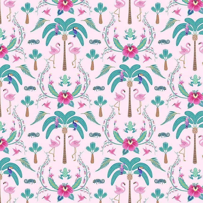 Birds of a Feather Keep Palm and Carry On Pink from Dear Stella