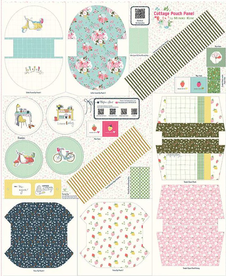 Pouch Panels Cottage Pouch Panel by Minki Kim for Riley Blake Designs