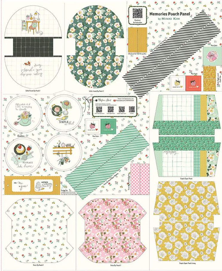 Pouch Panels Memories Pouch Panel by Minki Kim for Riley Blake Designs