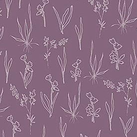 Flourish Line Floral Purple from Northcott Fabrics
