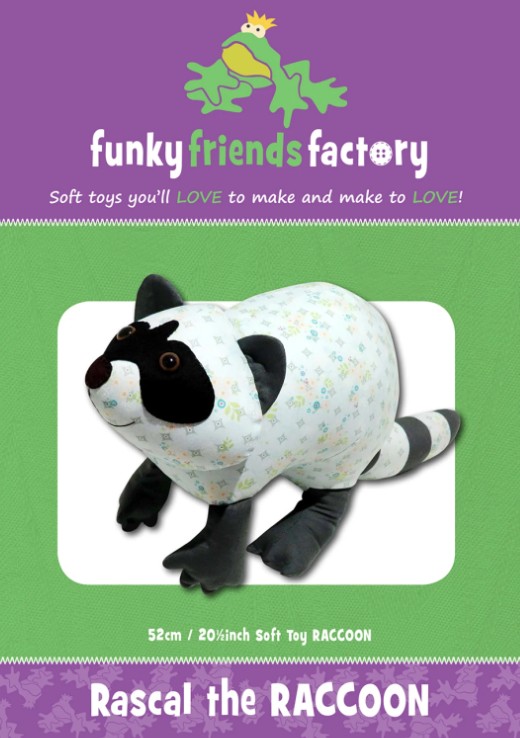 Rascal Raccoon Soft Toy Pattern from Funky Friends Factory
