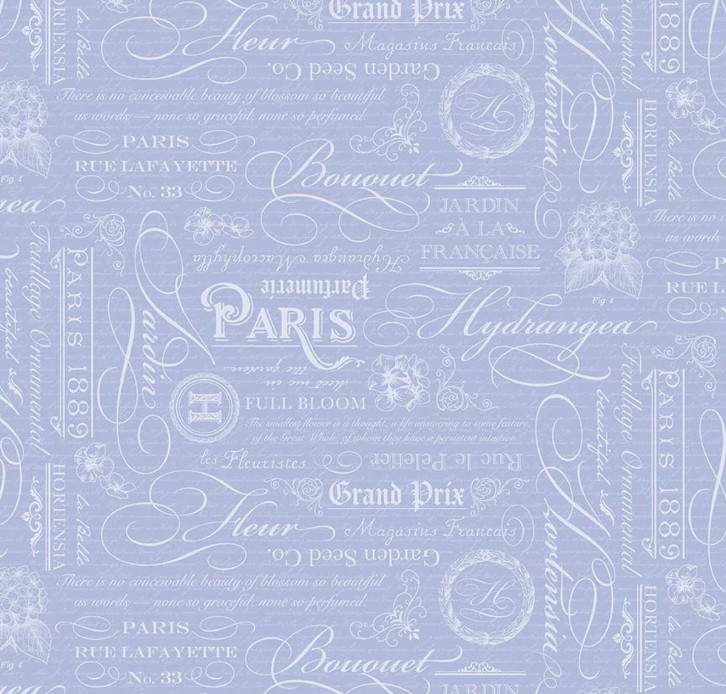 Hydrangeas in the Garden Text Rose Blue by Jennifer Bosworth for Riley Blake Designs
