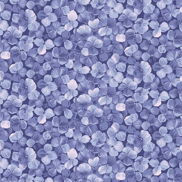 Hydrangeas in the Garden Allover Floral Periwinkle Pearl by Jennifer Bosworth for Riley Blake Designs