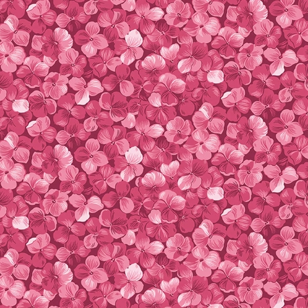 Hydrangeas in the Garden Allover Floral Raspberry Pearl by Jennifer Bosworth for Riley Blake Designs