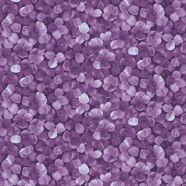 Hydrangeas in the Garden Allover Floral Purple Pearl by Jennifer Bosworth for Riley Blake Designs