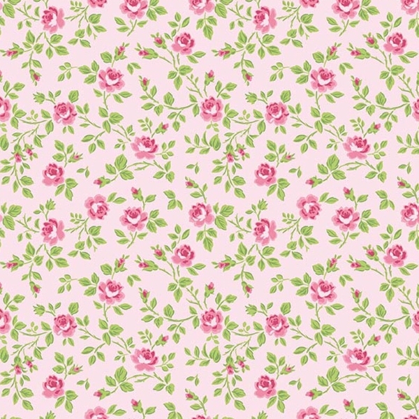 Hydrangeas in the Garden Tossed Floral Pink by Jennifer Bosworth for Riley Blake Designs