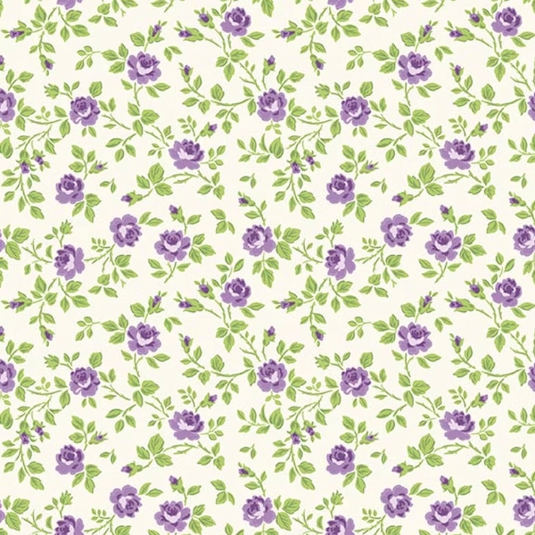 Hydrangeas in the Garden Tossed Floral Cream by Jennifer Bosworth for Riley Blake Designs