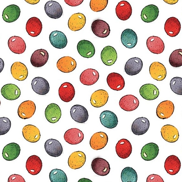 Egg Hunt Jelly Beans White by J. Wecker Frisch for Riley Blake Designs