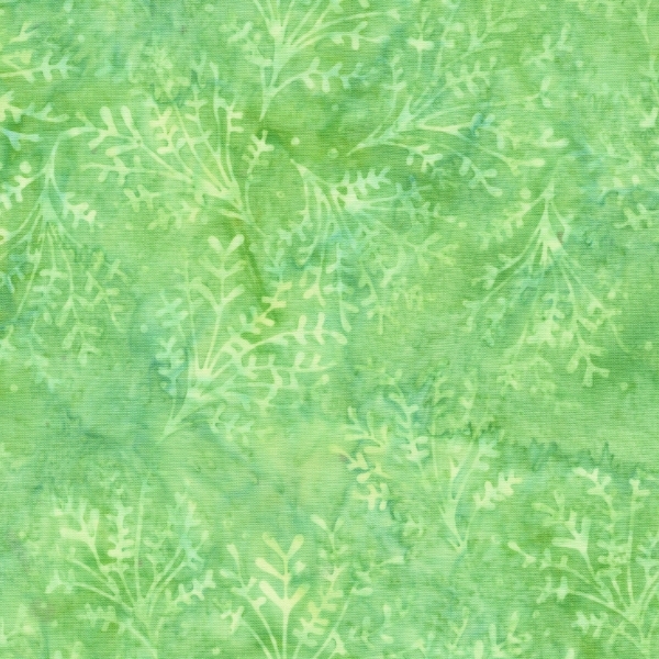 Everlasting Batiks Sprigs Green Pistachio by Jerry Khiev for Island Batik