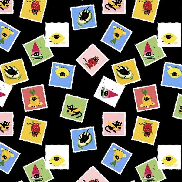 Furruit Cocktail Postage Stamps Oil by Leezaworks for Dear Stella