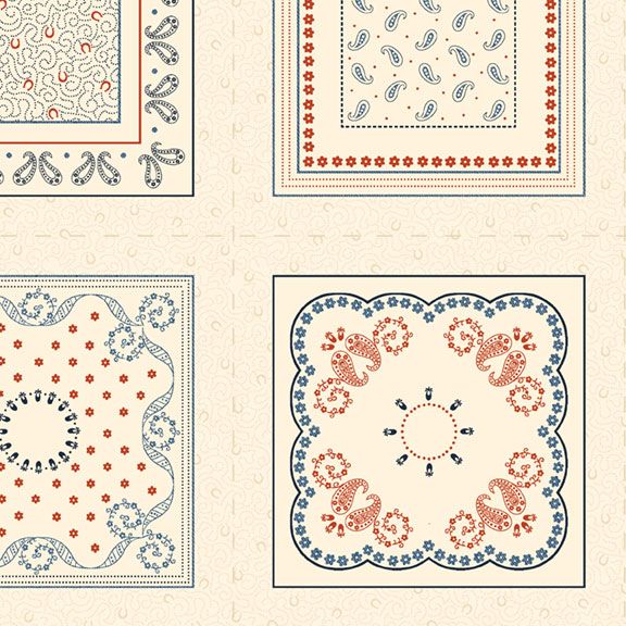 Bandana Bliss Squares Cream from Marcus Fabrics