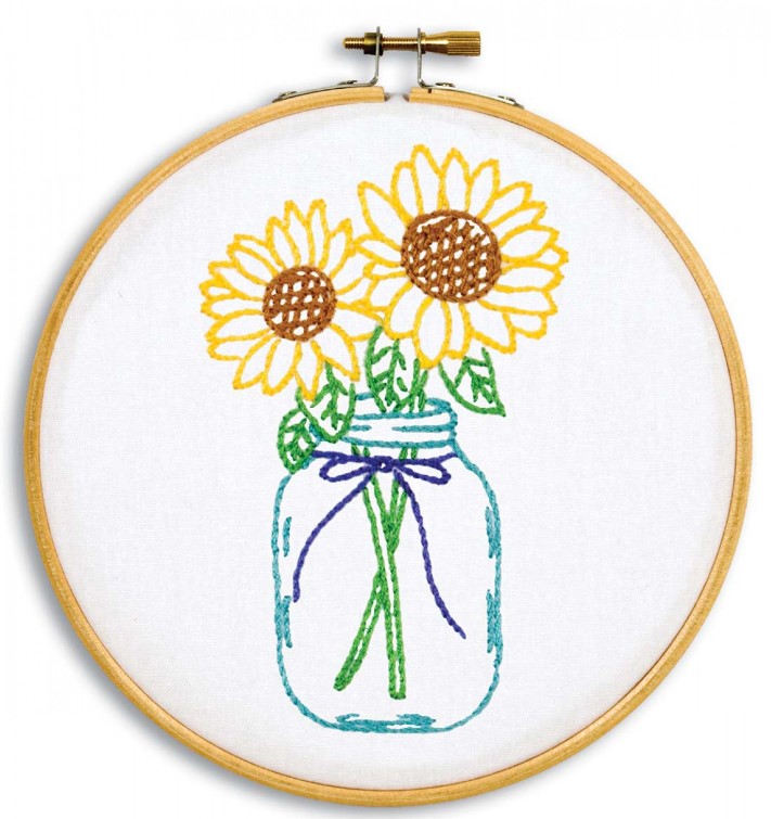 Sunflowers Hand Embroidery Kit from Jack Dempsey Inc