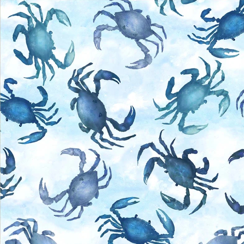 Ocean Life 108" Blue Crabs Wideback Mist from Windham Fabrics