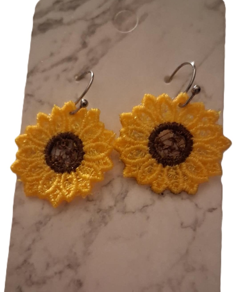 Free Standing Lace Earrings Machine Emb