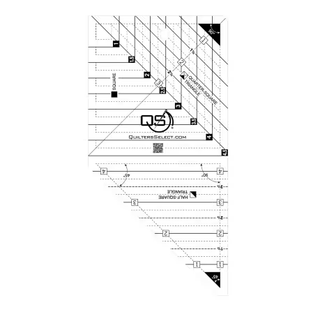 Quilter's Select Mini 3 in 1 Crystal Triangle / Square Combo Ruler