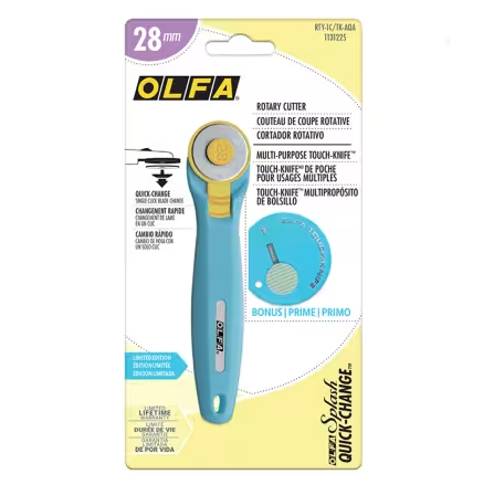 Olfa Quick Blade Change Rotary Cutter 28mm Aqua
