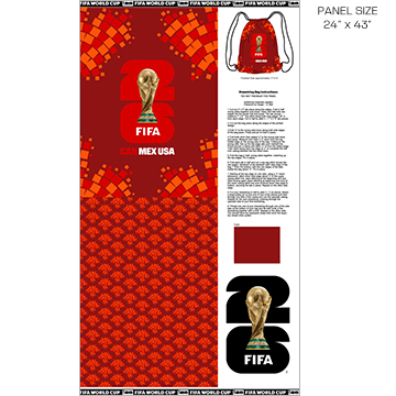 FIFA Backpack Canada Red Panel from Northcott Fabrics